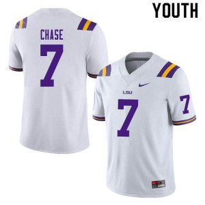 Youth LSU Tigers Ja'Marr Chase #7 White Football Jerseys 634696-520