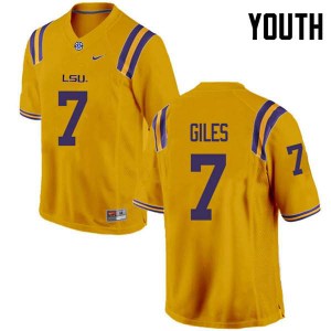 Youth LSU Tigers Jonathan Giles #7 Gold College Jerseys 764730-983
