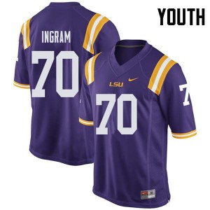 Youth LSU Tigers Ed Ingram #70 Purple Alumni Jerseys 866891-264