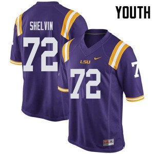 Youth LSU Tigers Tyler Shelvin #72 Official Purple Jersey 908897-315