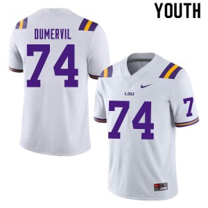 Youth LSU Tigers Marcus Dumervil #74 White NCAA Jerseys 646187-414