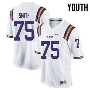 Youth LSU Tigers Michael Smith #75 White Official Jerseys 453066-612