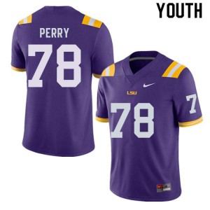 Youth LSU Tigers Thomas Perry #78 Purple Stitched Jersey 653096-330