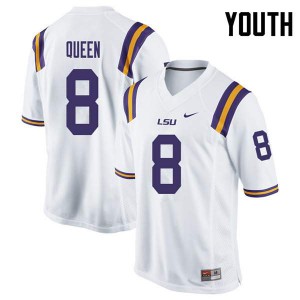 Youth LSU Tigers Patrick Queen #8 White Player Jerseys 787288-476