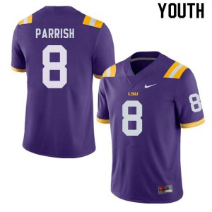 Youth LSU Tigers Peter Parrish #8 University Purple Jersey 341671-330
