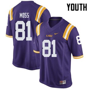 Youth LSU Tigers Thaddeus Moss #81 Purple Stitched Jerseys 451866-419