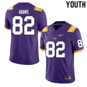 Youth LSU Tigers Alex Adams #82 Stitched Purple Jersey 680114-519
