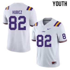 Youth LSU Tigers Brandon Hubicz #82 White Stitched Jersey 592615-406