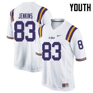 Youth LSU Tigers Jaray Jenkins #83 University White Jerseys 796394-692