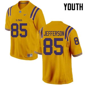 Youth LSU Tigers Justin Jefferson #85 Gold Football Jersey 398199-181
