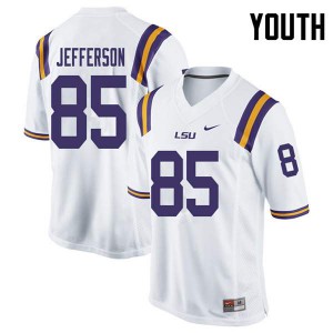 Youth LSU Tigers Justin Jefferson #85 White Official Jerseys 645901-876