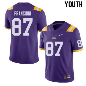 Youth LSU Tigers Evan Francioni #87 Purple Stitched Jerseys 198016-291