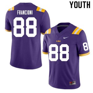 Youth LSU Tigers Evan Francioni #88 Purple College Jerseys 634080-641