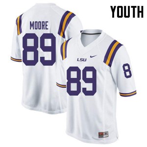 Youth LSU Tigers Derian Moore #89 Stitched White Jersey 658394-254