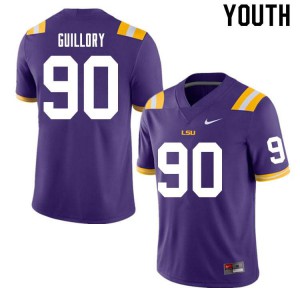 Youth LSU Tigers Jacobian Guillory #90 Purple High School Jersey 861645-300