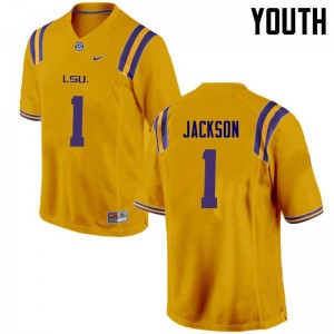 Youth LSU Tigers Donte Jackson #1 Player Gold Jerseys 379770-631