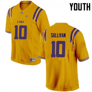 Youth LSU Tigers Stephen Sullivan #10 Official Gold Jersey 236677-344