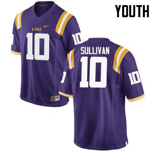 Youth LSU Tigers Stephen Sullivan #10 Stitched Purple Jerseys 743661-579