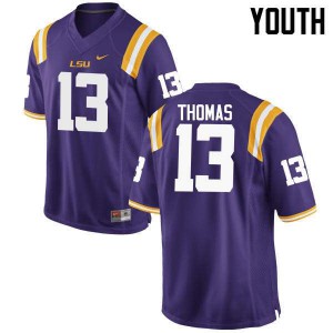 Youth LSU Tigers Dwayne Thomas #13 NCAA Purple Jerseys 165430-629