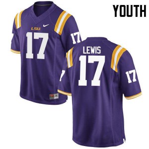 Youth LSU Tigers Xavier Lewis #17 Purple Football Jersey 123201-961