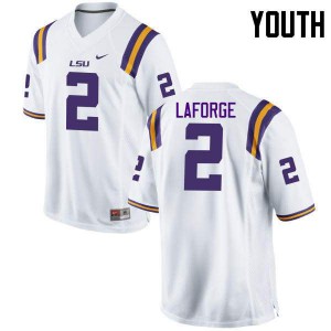 Youth LSU Tigers Trey LaForge #2 NCAA White Jerseys 427523-951