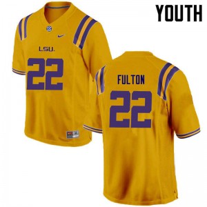 Youth LSU Tigers Kristian Fulton #22 University Gold Jersey 391870-376