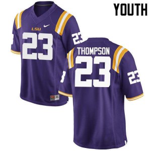 Youth LSU Tigers Corey Thompson #23 Embroidery Purple Jersey 490103-512