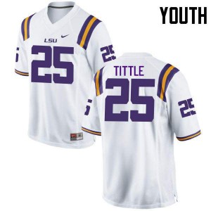 Youth LSU Tigers Y. A. Tittle #25 College White Jerseys 239630-116