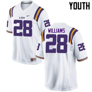 Youth LSU Tigers Darrel Williams #28 Official White Jersey 778867-602