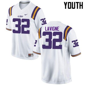 Youth LSU Tigers Leyton Lavigne #32 White College Jerseys 446514-627