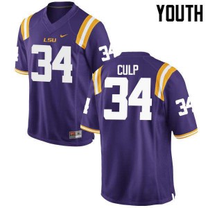 Youth LSU Tigers Connor Culp #34 Purple Embroidery Jersey 438429-660