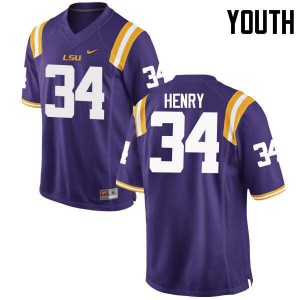 Youth LSU Tigers Reshaud Henry #34 High School Purple Jersey 588068-213