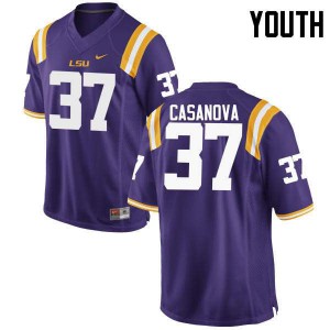 Youth LSU Tigers Tommy Casanova #37 Purple College Jerseys 972885-611