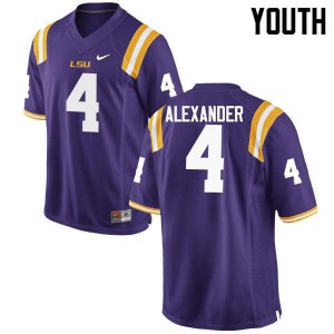 Youth LSU Tigers Charles Alexander #4 Football Purple Jerseys 353833-391