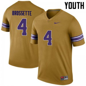Youth LSU Tigers Nick Brossette #4 Legend Gold NCAA Jerseys 821991-422