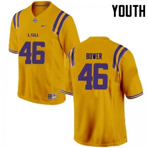 Youth LSU Tigers Tashawn Bower #46 Gold College Jerseys 272085-571