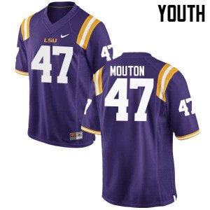 Youth LSU Tigers BryKiethon Mouton #47 Purple Official Jerseys 228330-513