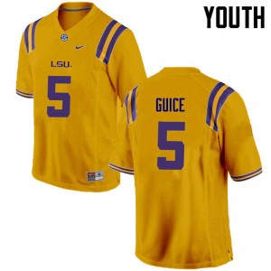 Youth LSU Tigers Derrius Guice #5 High School Gold Jersey 861764-360