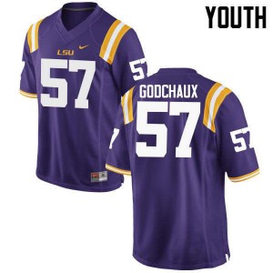 Youth LSU Tigers Davon Godchaux #57 Purple NCAA Jersey 146130-343