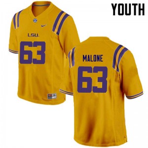 Youth LSU Tigers K.J. Malone #63 Gold Football Jersey 868867-390