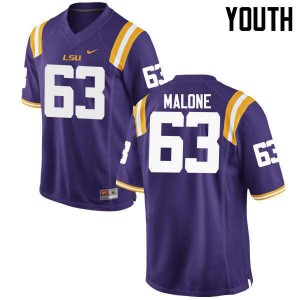 Youth LSU Tigers K.J. Malone #63 Purple Football Jerseys 116460-798