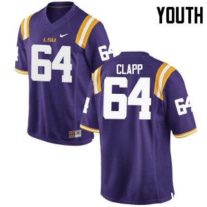 Youth LSU Tigers William Clapp #64 NCAA Purple Jersey 729992-794
