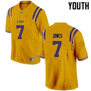 Youth LSU Tigers Bert Jones #7 Gold University Jerseys 870223-549