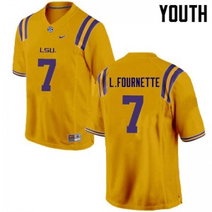 Youth LSU Tigers Leonard Fournette #7 Stitched Gold Jersey 811409-789