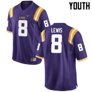Youth LSU Tigers Caleb Lewis #8 Stitched Purple Jerseys 163720-683