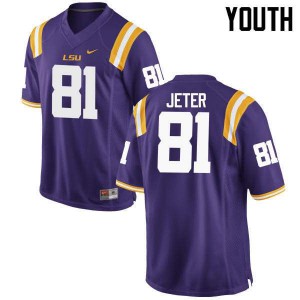 Youth LSU Tigers Colin Jeter #81 Purple College Jersey 124280-296
