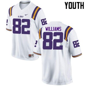 Youth LSU Tigers Jalen Williams #82 Official White Jersey 887792-581