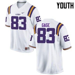 Youth LSU Tigers Russell Gage #83 University White Jersey 269384-470