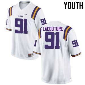Youth LSU Tigers Christian LaCouture #91 White Player Jersey 227679-740