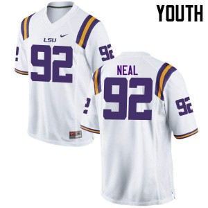 Youth LSU Tigers Lewis Neal #92 White College Jersey 477358-196